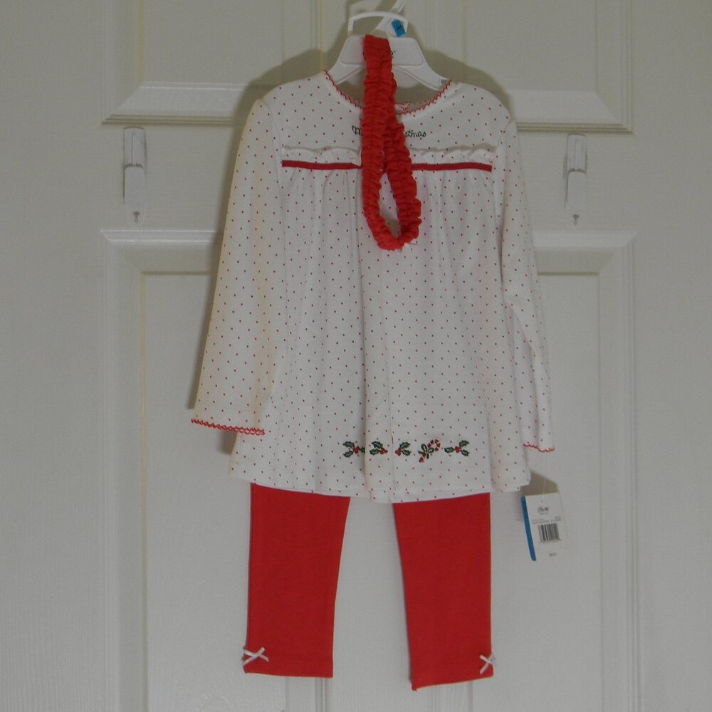 Little Me My First Christmas Set Top Pants Headband 24 Months Holiday NWT